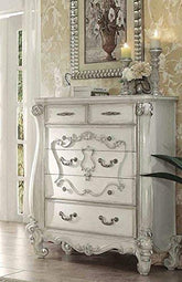 Versailles 5 Drawer Chest in Bone and White